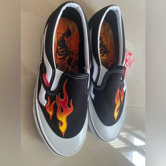 Vans X A$AP Limited Ed Slip On Men’s 7 Casual Black Sneaker Skate Shoe Trainer. Vans Skate Slip On Shoes - Black/Black | SoCal Skateshop main image 4